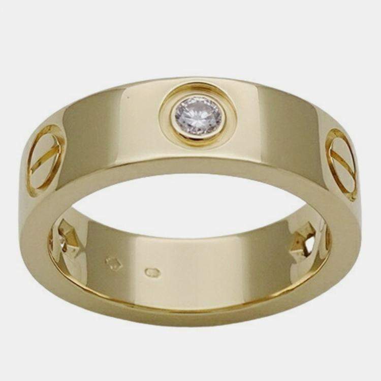 Cartier love ring 3 on sale diamonds yellow gold