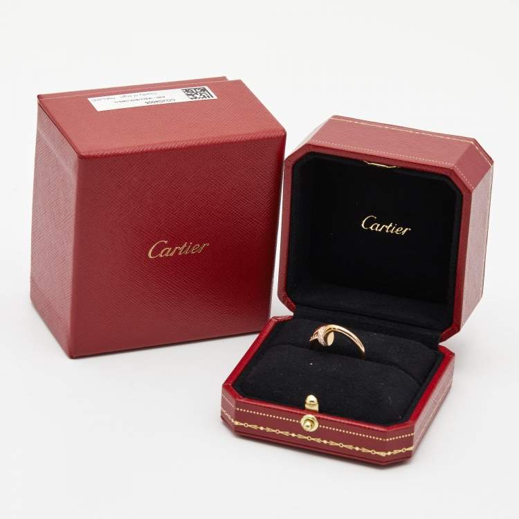 Pre Owned Cartier Juste Un Clou Diamonds 18k Yellow Gold Ring Size 52