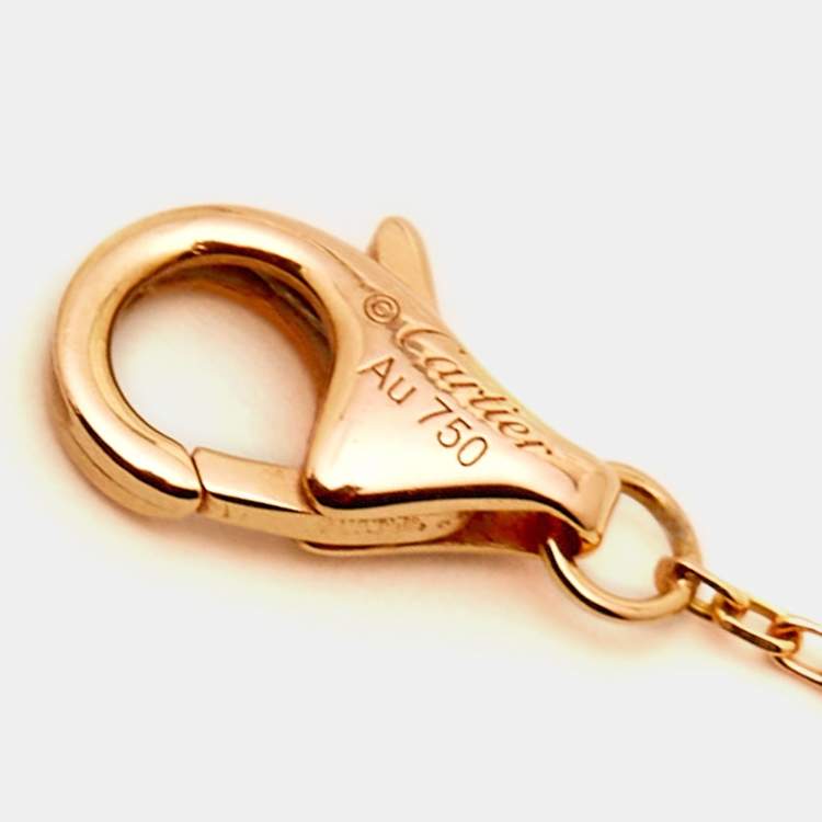 Pre Owned Cartier Amulette De Cartier Pink Opal Diamond 18k Rose Gold Bracelet