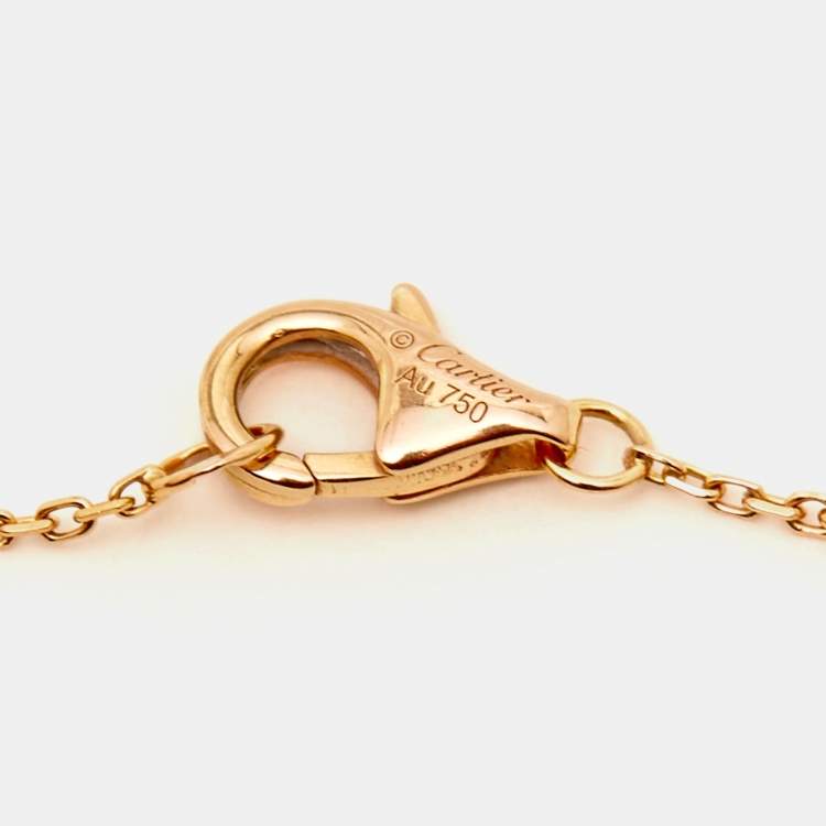 Pre Owned Cartier Amulette De Cartier Pink Opal Diamond 18k Rose Gold Bracelet