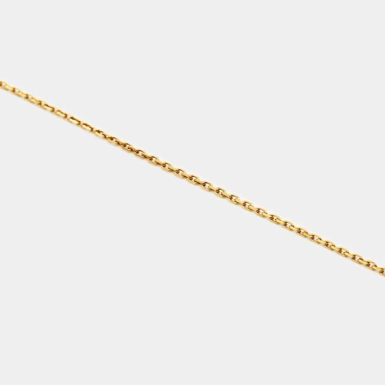 Pre Owned Cartier Amulette De Cartier Mother of Pearl Diamonds 18k Yellow Gold XS Model Necklace