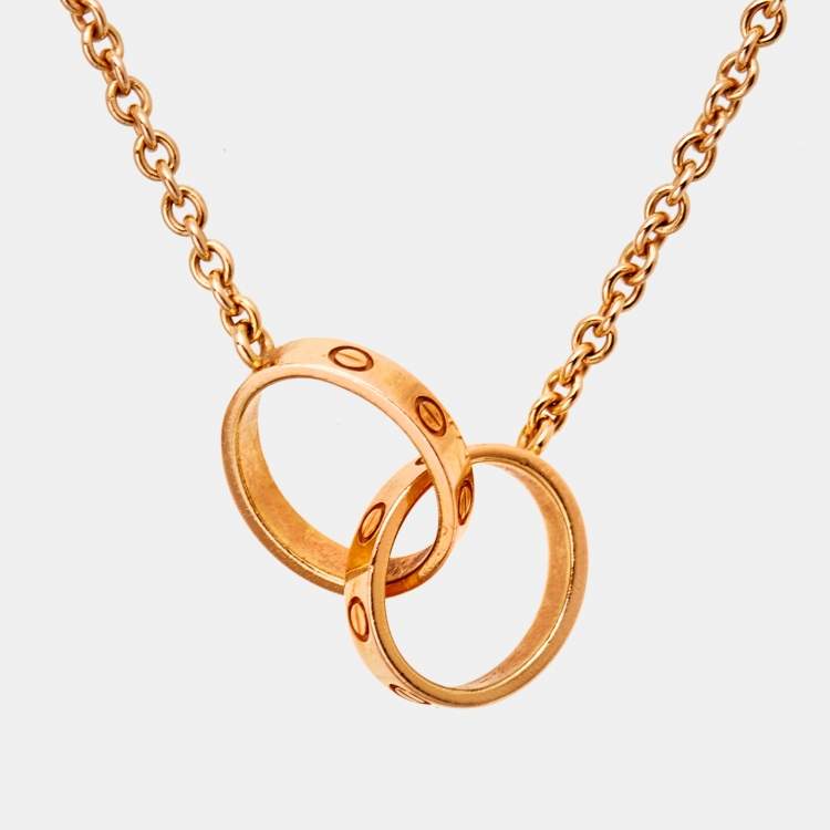 Pre Owned Cartier Love Interlocking Loops 18k Rose Gold Bracelet
