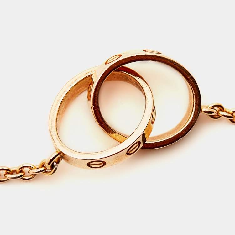 Pre Owned Cartier Love Interlocking Loops 18k Rose Gold Bracelet