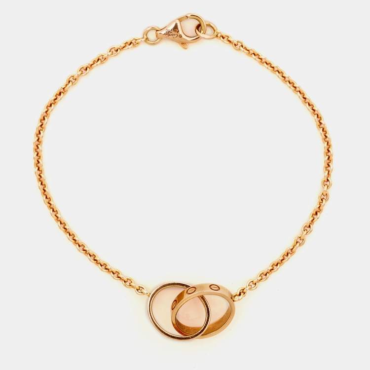 Pre Owned Cartier Love Interlocking Loops 18k Rose Gold Bracelet