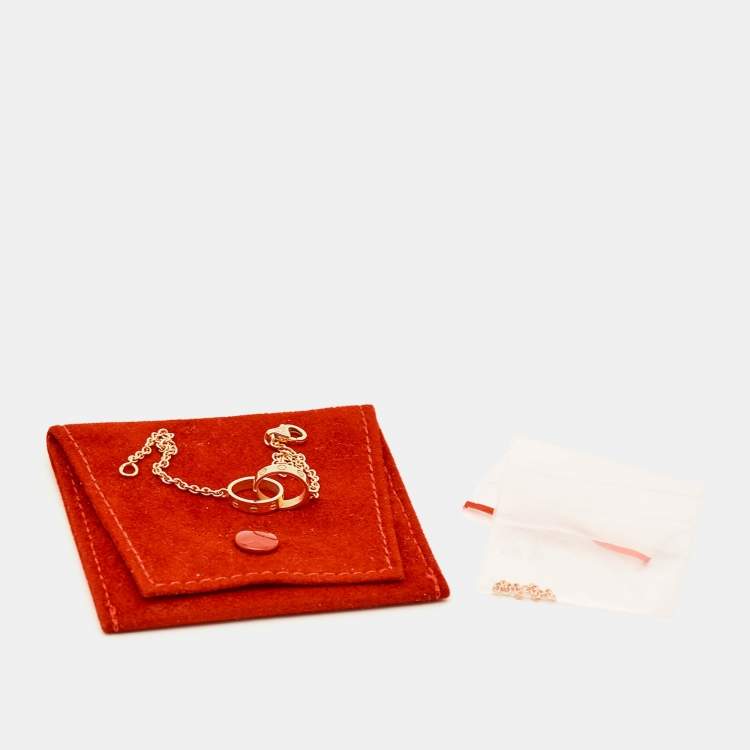 Pre Owned Cartier Love Interlocking Loops 18k Rose Gold Bracelet