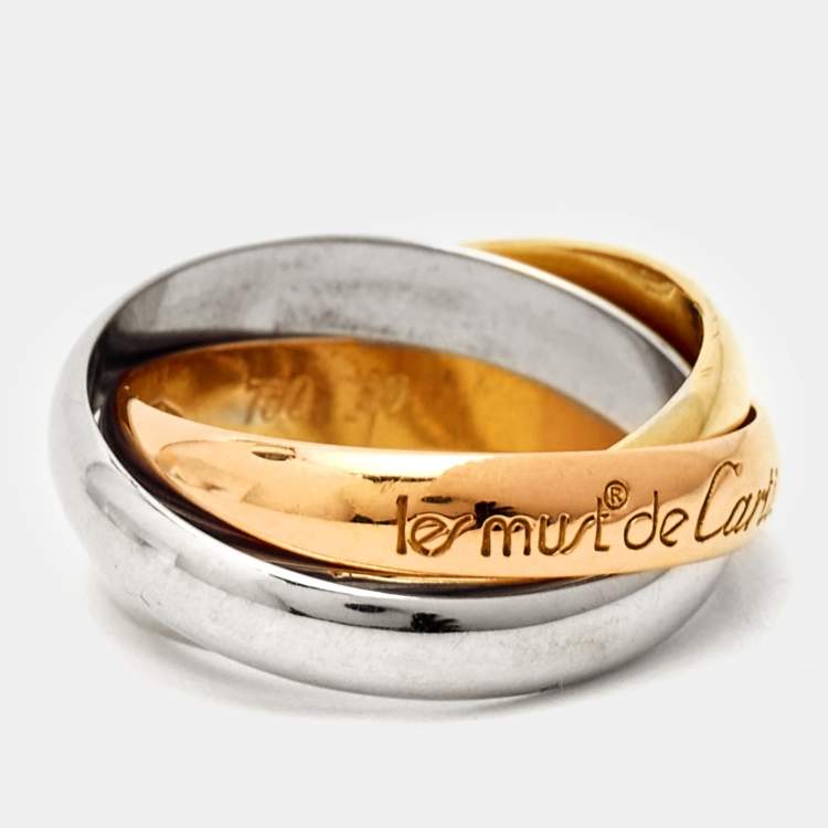مملوكة مسبقًا Cartier Les Must de Cartier 18K Three Tone Gold Ring 50