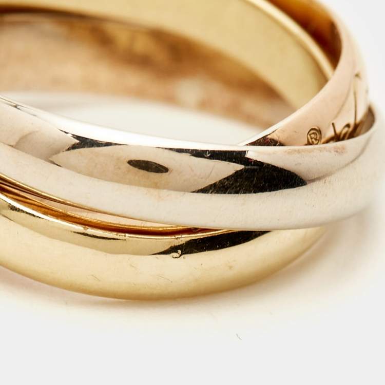مملوكة مسبقًا Cartier Les Must de Cartier 18K Three Tone Gold Ring 50
