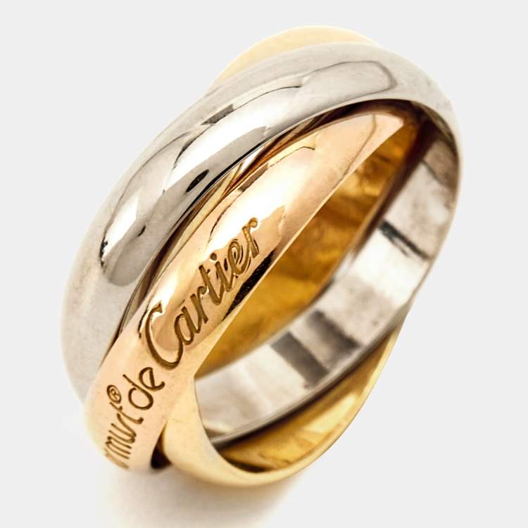 مملوكة مسبقًا Cartier Les Must de Cartier 18K Three Tone Gold Ring 50