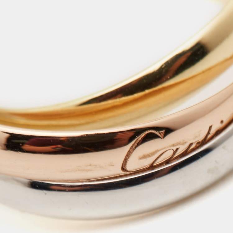 Pre Owned Cartier Trinity De Cartier 18K Three Tone Gold Ring 50