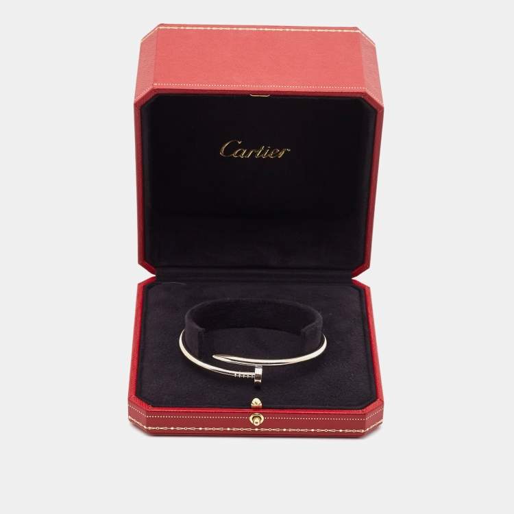 Pre Owned Cartier Juste Un Clou 18k White Gold Bracelet 19