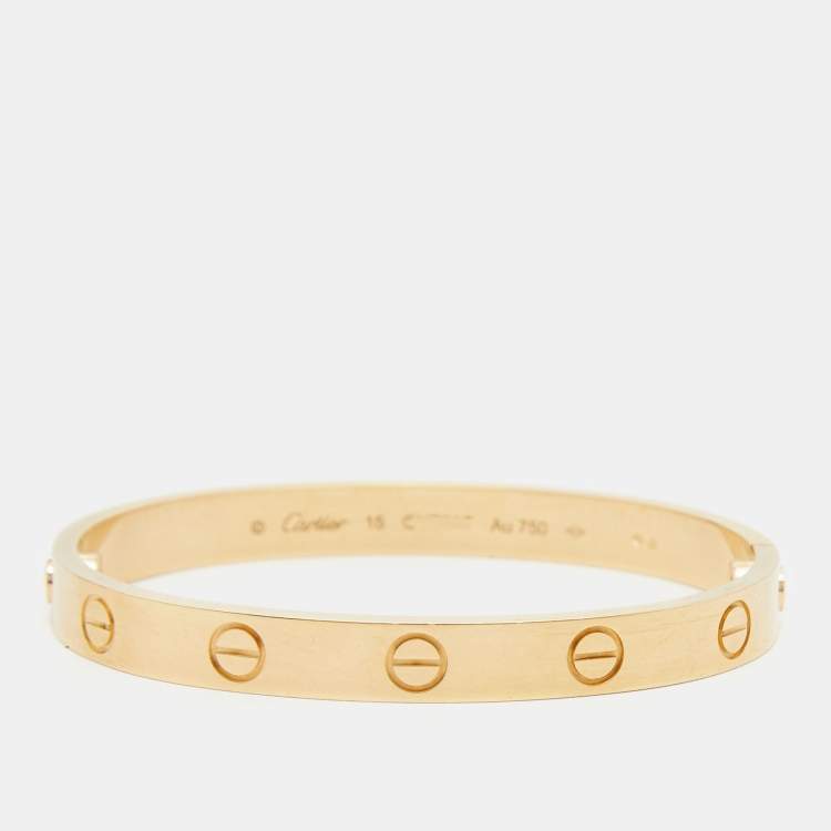 Pre Owned Cartier Love 18k Yellow Gold Bracelet 15