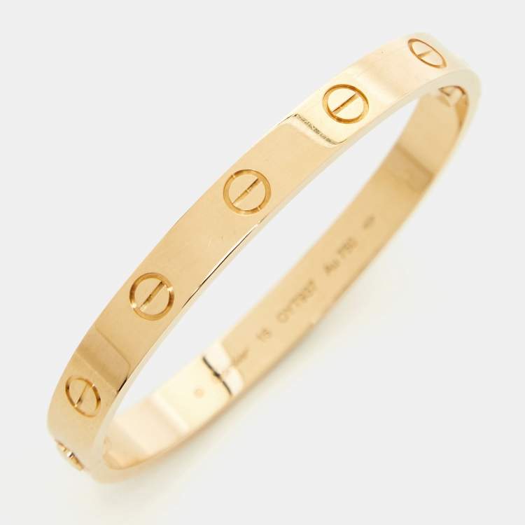 Pre Owned Cartier Love 18k Yellow Gold Bracelet 15