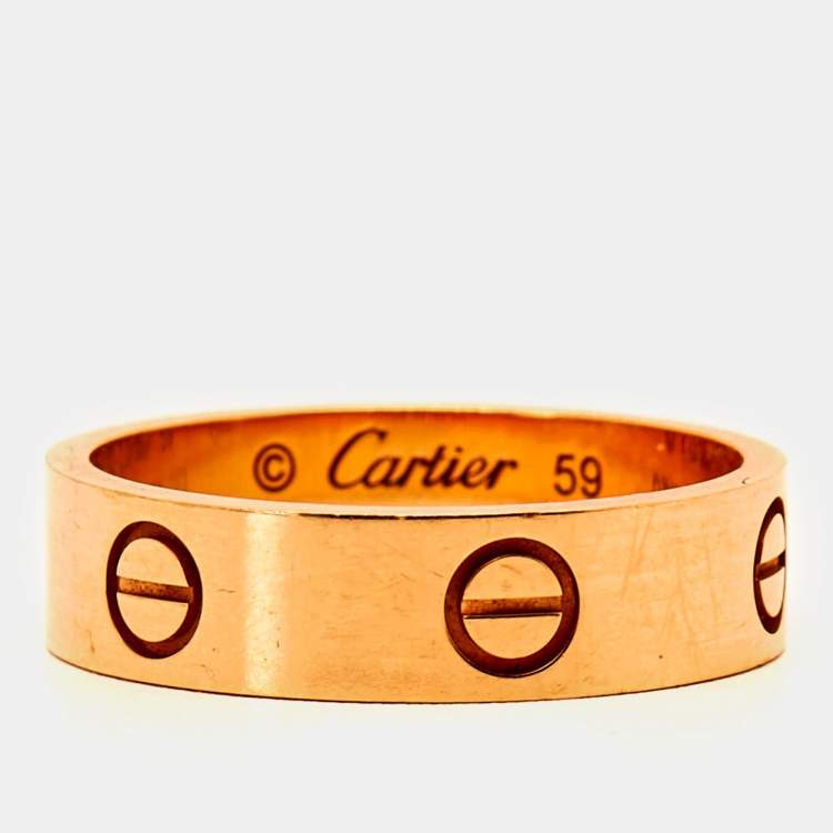 Cartier Love 18k Rose Gold Ring Size 59 Cartier TLC