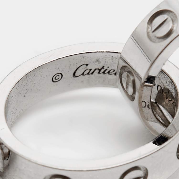 Pre Owned Cartier Love Interlocking Loops 18k White Gold Bracelet