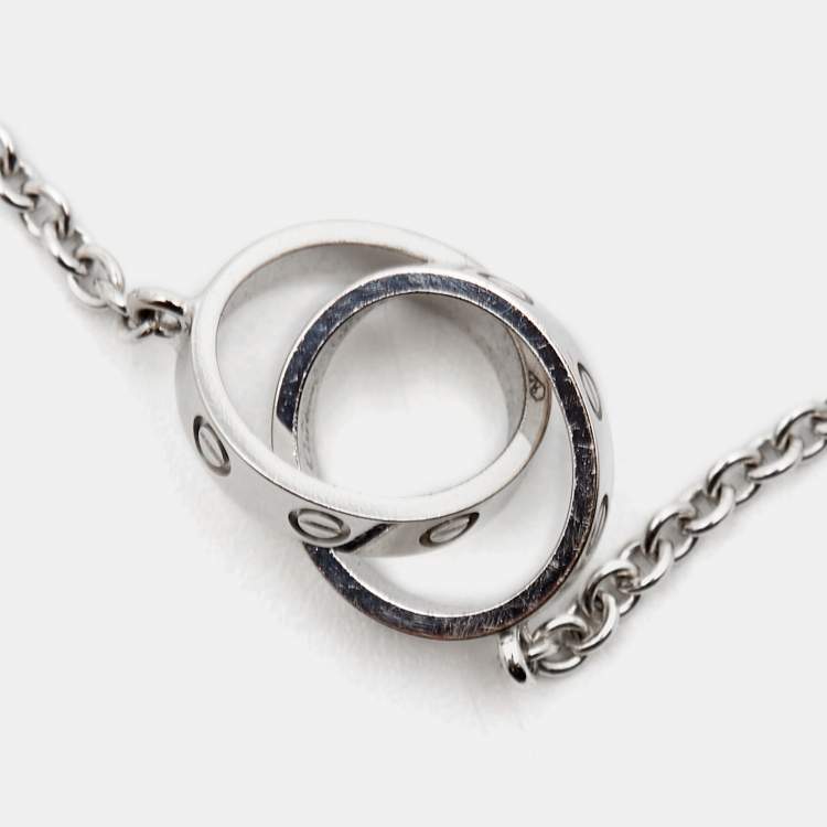 Pre Owned Cartier Love Interlocking Loops 18k White Gold Bracelet