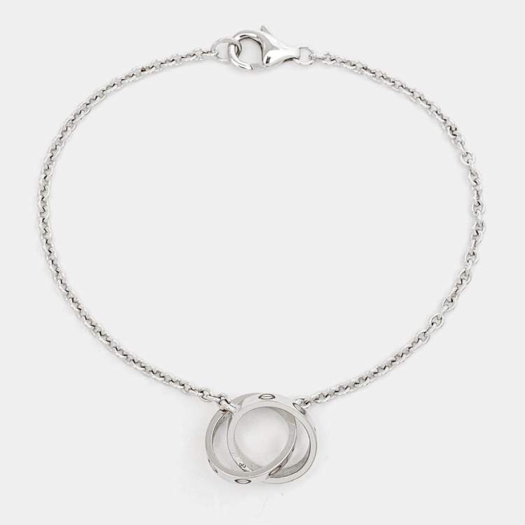 Pre Owned Cartier Love Interlocking Loops 18k White Gold Bracelet