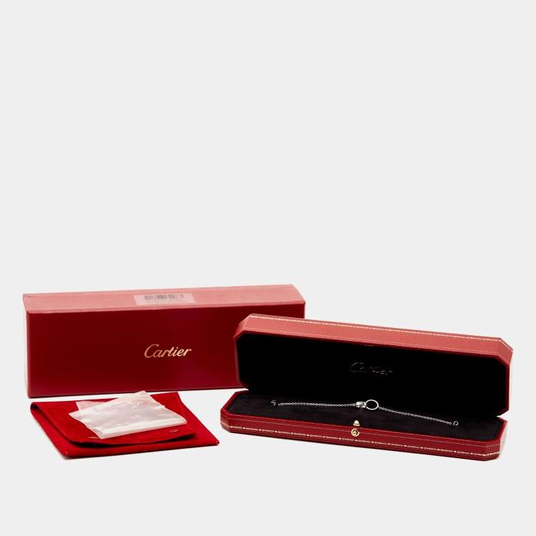 Pre Owned Cartier Love Interlocking Loops 18k White Gold Bracelet