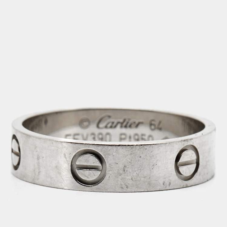 Pre Owned Cartier Love Platinum Ring Size 64