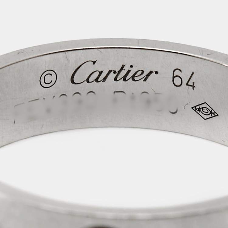 Pre Owned Cartier Love Platinum Ring Size 64