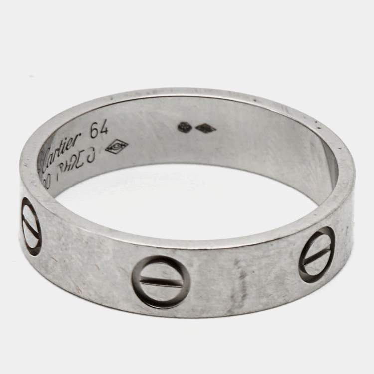 Pre Owned Cartier Love Platinum Ring Size 64