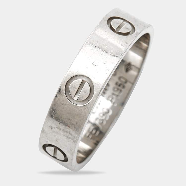 Pre Owned Cartier Love Platinum Ring Size 64