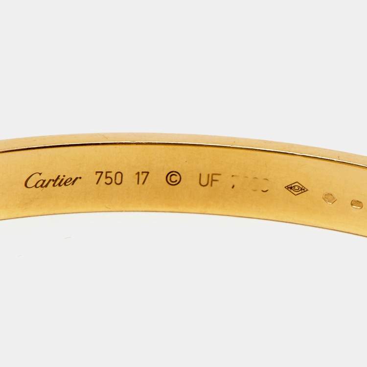Pre Owned Cartier Love 18K Yellow Gold Bracelet 17