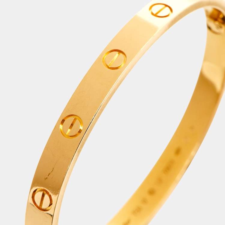 Pre Owned Cartier Love 18K Yellow Gold Bracelet 17