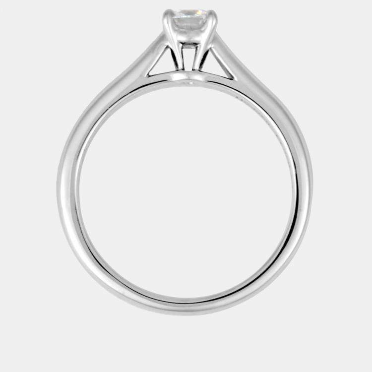 مملوكة مسبقًا Cartier Platinum and Diamond Solitaire 1895 Engagement Ring EU 54.5