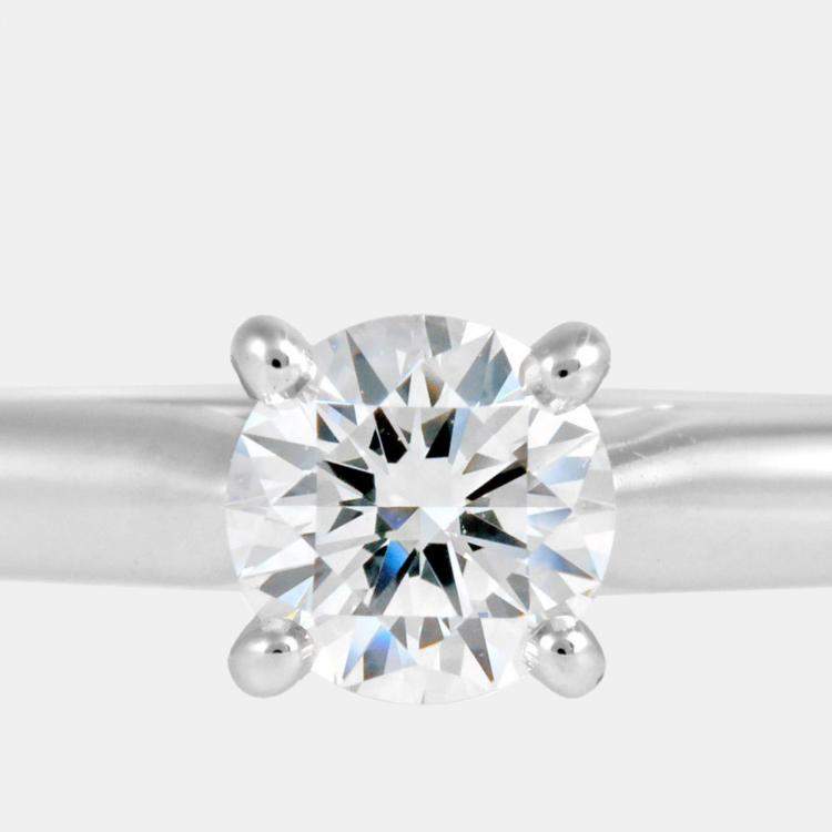 مملوكة مسبقًا Cartier Platinum and Diamond Solitaire 1895 Engagement Ring EU 54.5