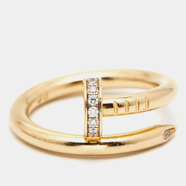 مملوكة مسبقًا Cartier Juste Un Clou Diamond 18k Yellow Gold Ring Size 51