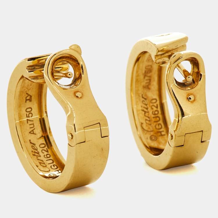 Pre Owned Cartier Love 18K Yellow Gold Hoop Earrings