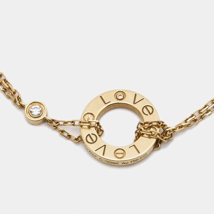 Pre Owned Cartier Love Diamond 18k Yellow Gold Bracelet