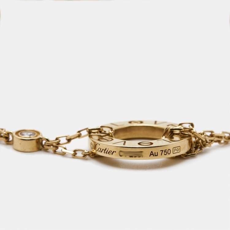 Pre Owned Cartier Love Diamond 18k Yellow Gold Bracelet