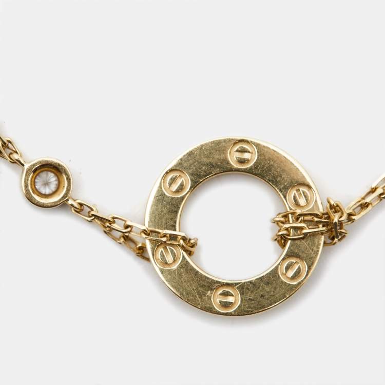 Pre Owned Cartier Love Diamond 18k Yellow Gold Bracelet