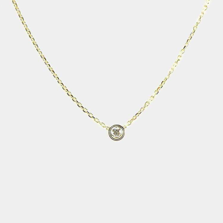 Pre Owned Cartier 18K Yellow Gold and Diamond D'amour Pendant Necklace