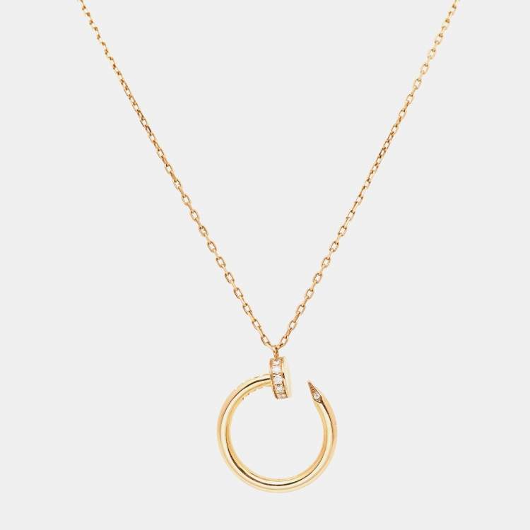 مملوكة مسبقًا Cartier Juste Un Clou Diamond 18k Rose Gold Necklace
