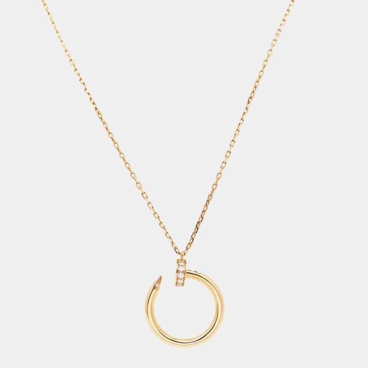 مملوكة مسبقًا Cartier Juste Un Clou Diamond 18k Rose Gold Necklace
