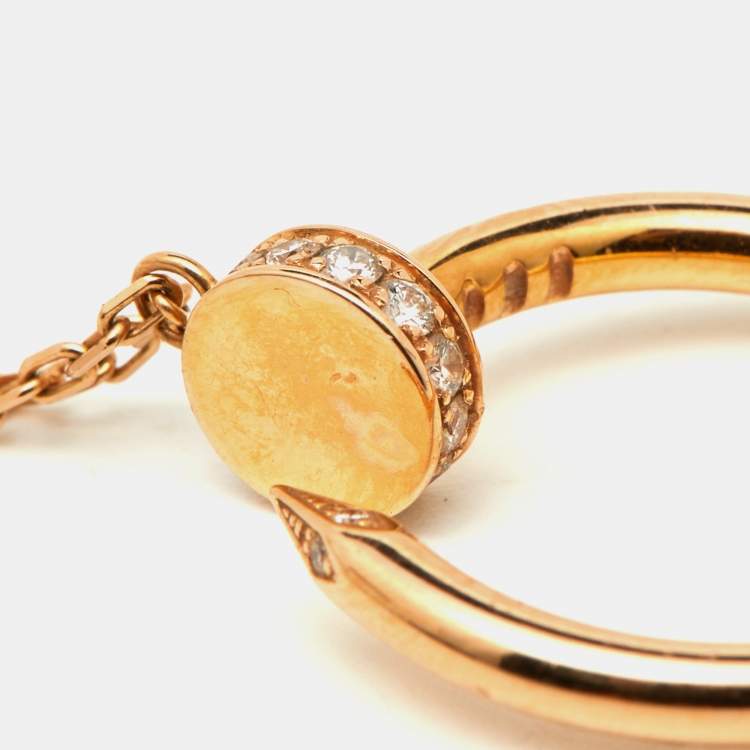 مملوكة مسبقًا Cartier Juste Un Clou Diamond 18k Rose Gold Necklace