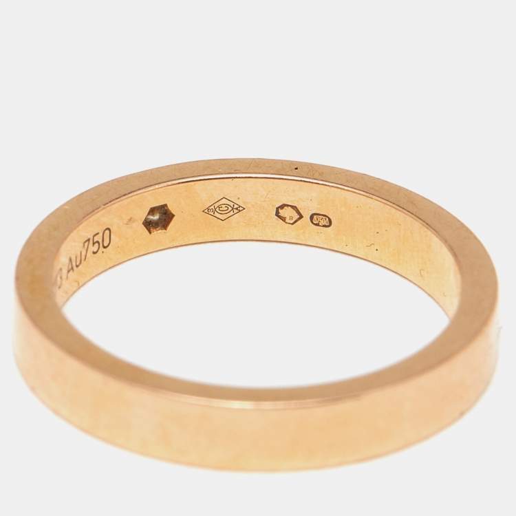 Pre Owned Cartier C De Cartier Diamond 18k Rose Gold Ring Size 50