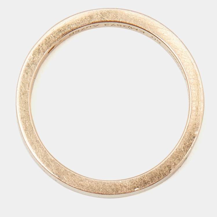 Pre Owned Cartier C De Cartier Diamond 18k Rose Gold Ring Size 50