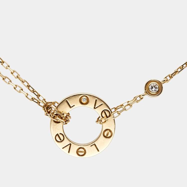 Pre Owned Cartier Love Diamond 18k Yelllow Gold Bracelet