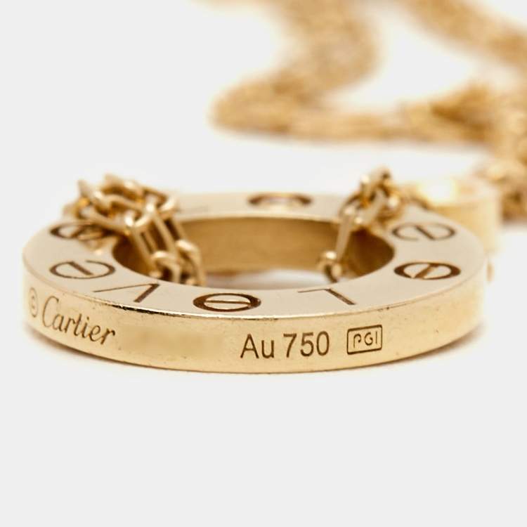 Pre Owned Cartier Love Diamond 18k Yelllow Gold Bracelet