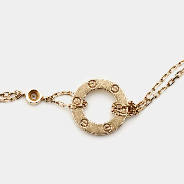 Pre Owned Cartier Love Diamond 18k Yelllow Gold Bracelet
