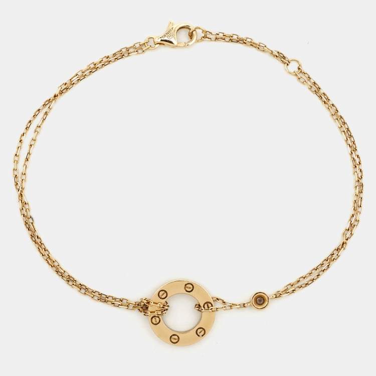 Pre Owned Cartier Love Diamond 18k Yelllow Gold Bracelet