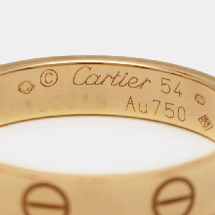 مملوكة مسبقًا Cartier Love 18k Yellow Gold Wedding Band Ring Size 54