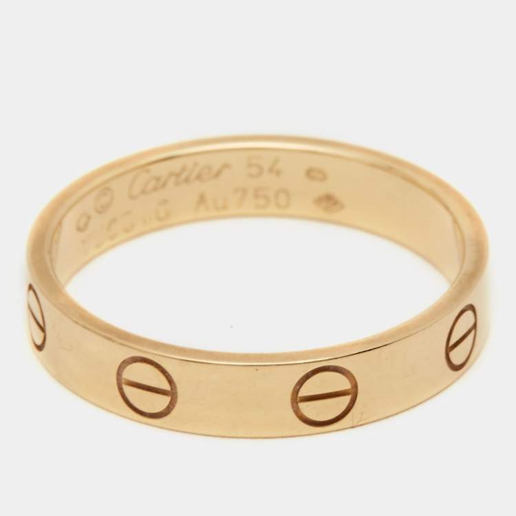 مملوكة مسبقًا Cartier Love 18k Yellow Gold Wedding Band Ring Size 54