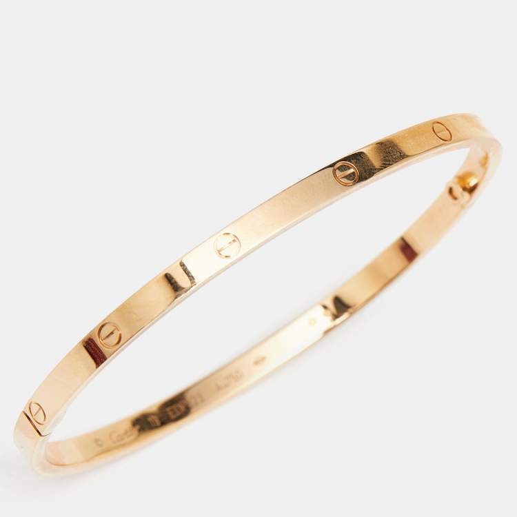Pre Owned Cartier Love 18k Rose Gold Small Model Bracelet 19