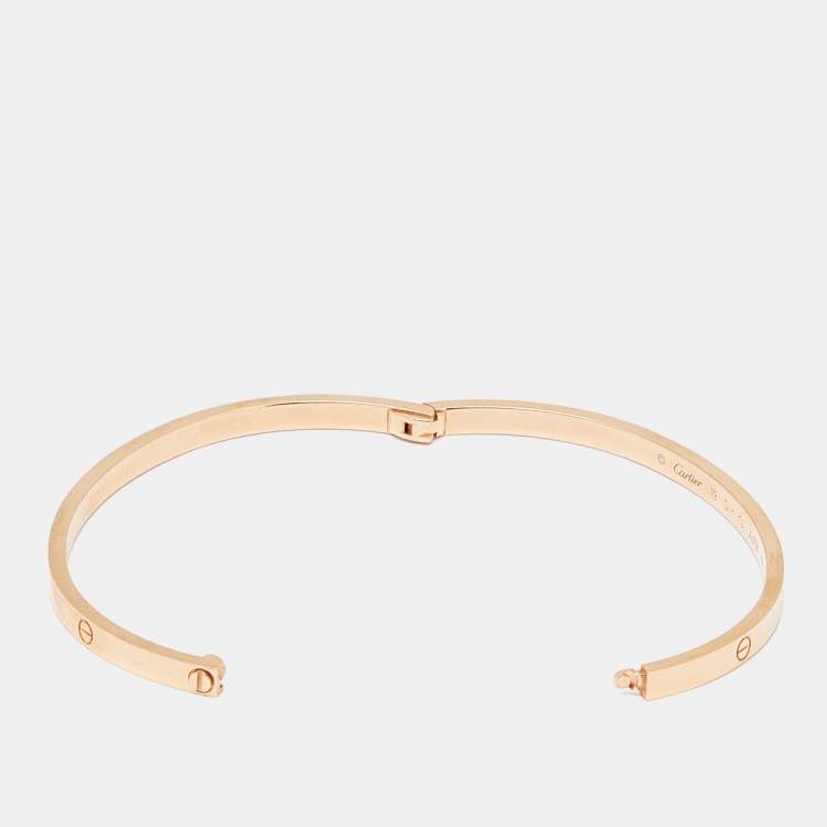 Pre Owned Cartier Love 18k Rose Gold Small Model Bracelet 19