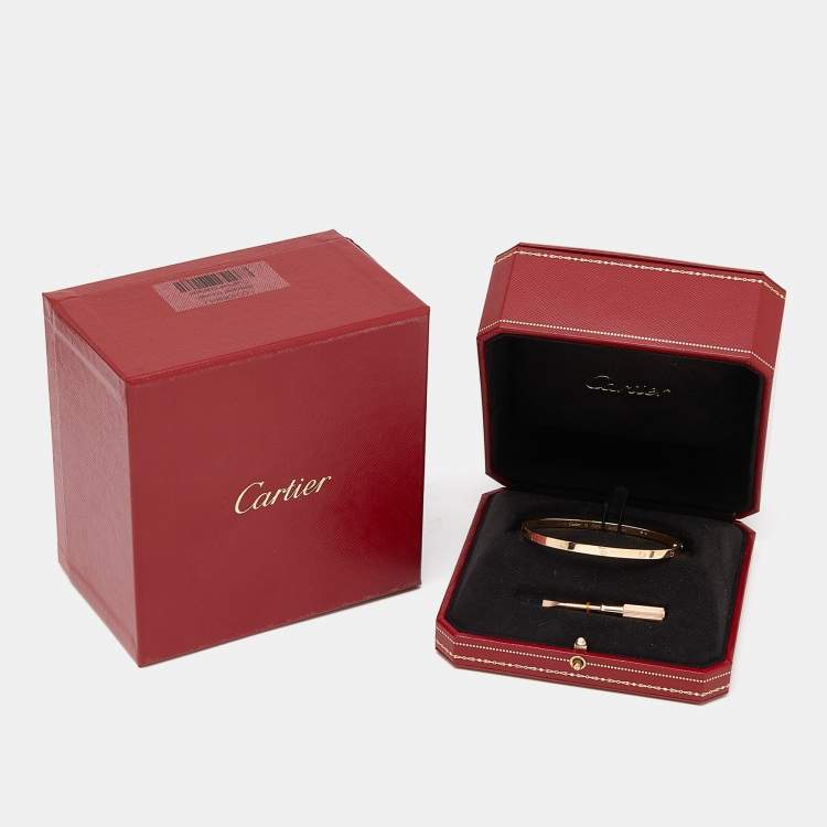 Pre Owned Cartier Love 18k Rose Gold Small Model Bracelet 19