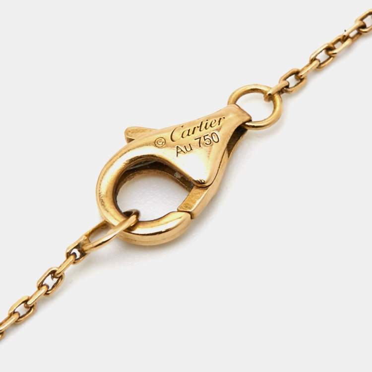 Pre Owned Cartier Amulette De Cartier Mother of Pearl Diamond 18k Yellow Gold Bracelet